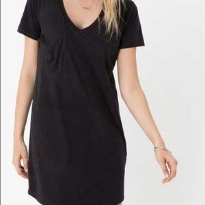 Z Supply XS Faux Suede Black V Neck Shift Dress